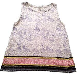 ANN TAYLOR LOFT  Floral Boho Flared Style Tank Top